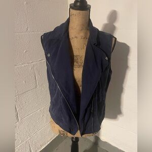 Sanctuary by Anthropology Navy Blue Moto Vest
